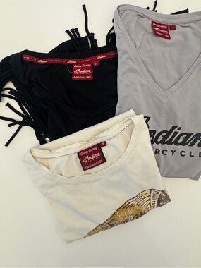 Indian Motorcycle Women’s Short Sleeve Tee - Black, Gray, Cream
